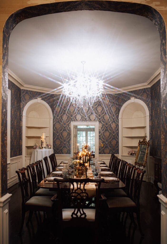 Indoor dining room at Greenville Wedding Venue
